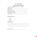 Hebron Community Report: School, Service, and Community example document template