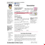 Extended Child Care Family Newsletter example document template 