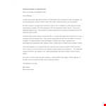 Professional Job Application Letter example document template