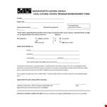 Grantee Reimbursement Form for Cultural Council Projects example document template