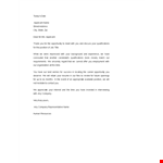 Sample Application Rejection Letter example document template 