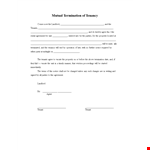 Mutual Termination Of Tenancy example document template