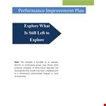 Effective Performance Improvement Plan Template | Improve Employee Performance example document template 