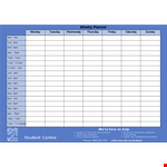 Printable Student Weekly Planner example document template