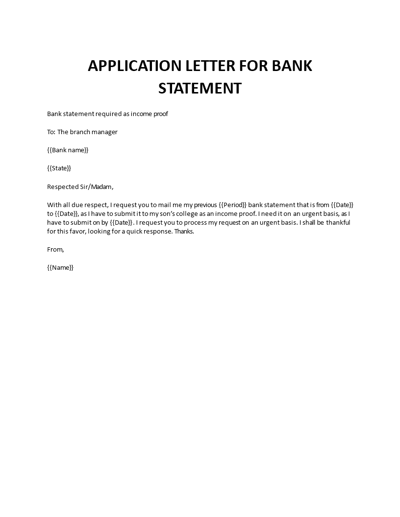 Bank Statement Request Letter How To Write A Bank Statement Request