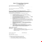 Notice To Terminate Tenancy Agreement example document template