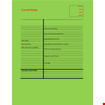 Cornell Notes Template - Capture Important Ideas with Keywords example document template