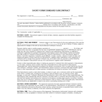 Subcontractor Agreement - Clear and Concise Contract Guidelines example document template 