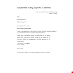 Job Interview Letter Template example document template