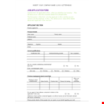 Printable Blank Job Application Form example document template