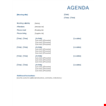 Formal Meeting Agenda example document template