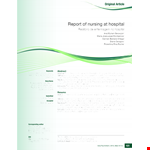 Example Of Nursing Report example document template