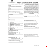 Medical Examination Report example document template