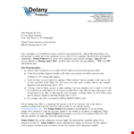 Important: Changes to Our Product Prices and Orders | Delany Price Increase Letter example document template 