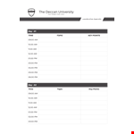 Leadership Agenda Example A - University and Deccan example document template