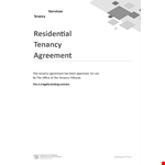 Residential Tenancy Agreement Template example document template