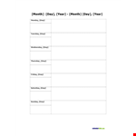 Printable Blank Weekly Calendar example document template