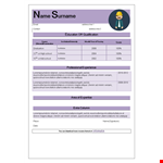 Professional Curriculum Vitae Template - Customize Now example document template