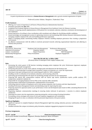 Hr Manager Resume Format