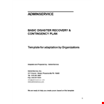 Disaster Recovery Plan Template - Building Resilience in the Face of Disaster example document template