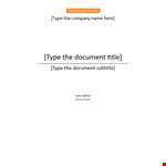 Professional Cover Page Template for Company Documents - Customize Your Title example document template