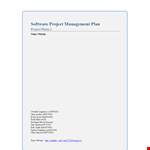 Software Project Management Plan example document template