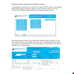Employee Vacation And Benefits Tracking example document template