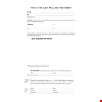 Free Will Form example document template