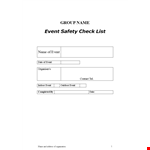 Event Safety Checklist example document template