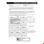 Personal Appointment. example document template