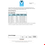 Service Price List Template example document template