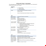 Leadership Program Agenda example document template