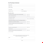 Secure Your Vehicle Purchase with Our Agreement | Seller Included example document template