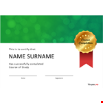 Get Your Certificate of Completion | Fast and Easy example document template