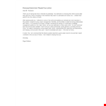 Personal Interview Thank You Letter example document template