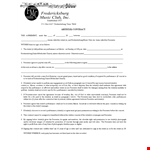 Music Artist Contract Template - Performance, Artist, Presenter in Fredericksburg example document template 