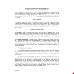 Subcontractor Agreement | Consultancy Agreement - Company shall retain consultant example document template