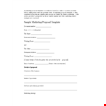 Marketing Research Proposal Template - Complete Details | Seller example document template