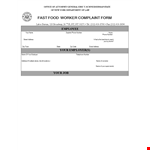 Fast Food Complaint Letter example document template