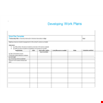 Science Work Plan Template for University Students example document template