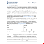 DA Form for Leave Absence - Student Graduate Students example document template