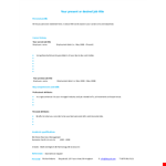 Single Page Blank Resume example document template 