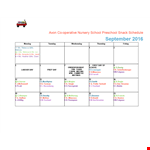 Preschool Snack Schedule Template example document template