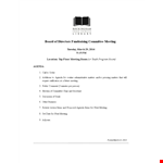 Fundraising Committee Agenda example document template