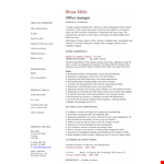 Office Manager Resume Template example document template