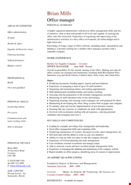 Office Manager Resume Template