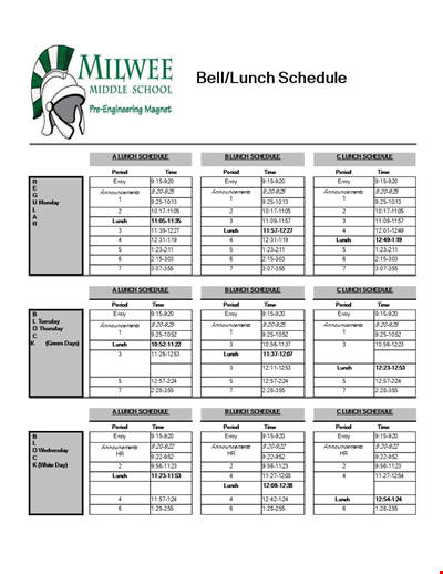 Lunch Schedule and Period Announcements: Stay updated on our lunch timings and entry procedures