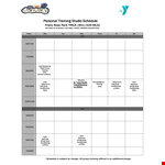Personal Training Studio Schedule Template - Book Group, Small, and Reformer Training example document template