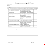 Management Review Agenda - Streamline Customer Input and Review Processes example document template