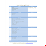 Household Cleaning Schedule Template example document template